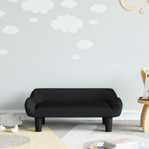 Sofa til børn i velour - 70 × 40 × 24 cm, sort