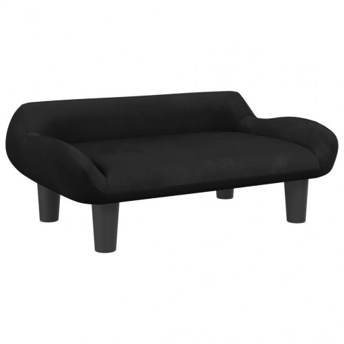 Sofa til børn i velour - 70 × 40 × 24 cm, sort