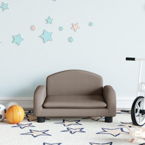 Børnesofa 50×40×30 cm i stof - gråbrun