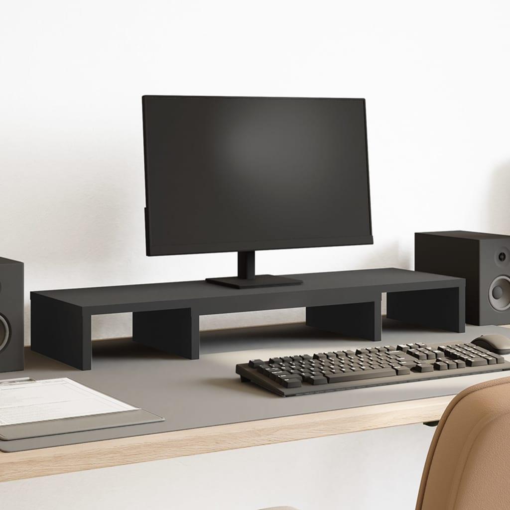 Skærmholder 80x24x10,5 cm justerbar konstrueret træ sort