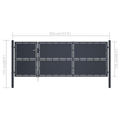 Havelåge 350 x 125 cm stål antracitgrå