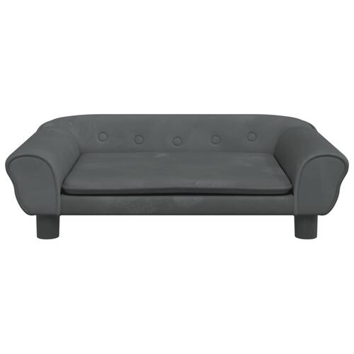 Sofa til børn 70x45x26 cm velour mørkegrå