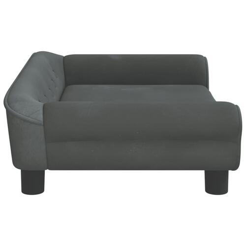 Sofa til børn 70x45x26 cm velour mørkegrå