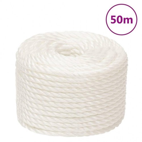 Arbejdsreb 16 mm 50 m i polypropylen - hvid