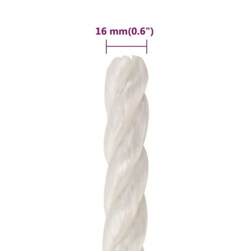 Arbejdsreb 16 mm 50 m i polypropylen - hvid