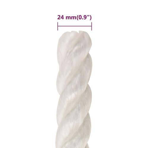 Arbejdsreb 24 mm 25 m polypropylen hvid