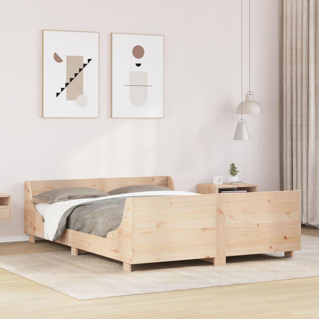 Sengeramme Uden Madras Massivt Fyrretræ - Naturfarvet / 150 x 200 cm