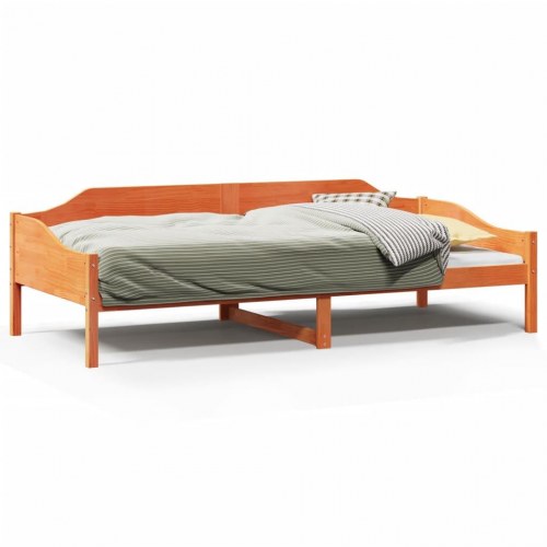 Sengeramme uden madras 90 x 200 cm i massivt fyrretræ - gyldenbrun