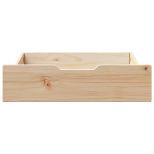 Sengeskuffer med hjul 2 stk. 65x55x17 cm massivt fyrretræ