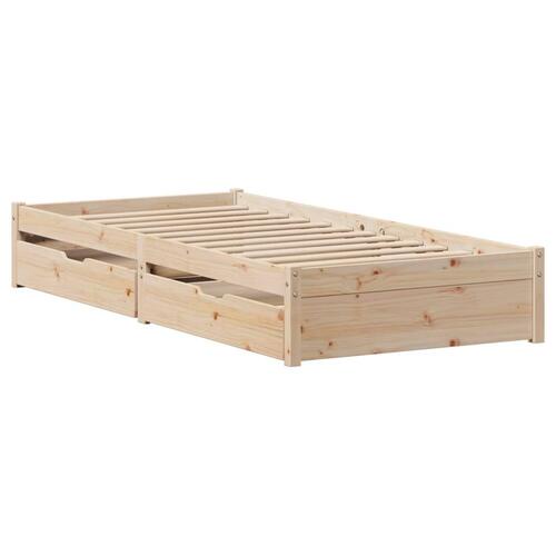 Sengeramme uden madras 75x190 cm massivt fyrretræ