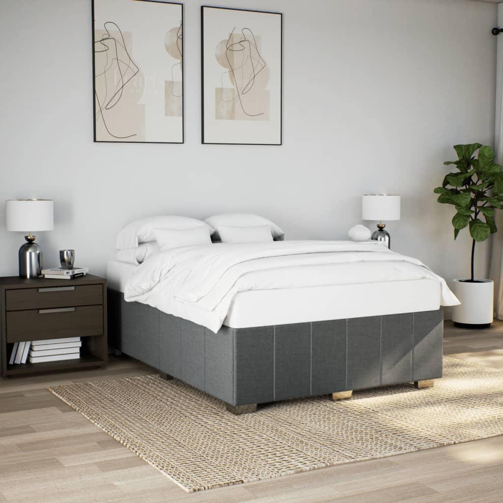 Sengeramme Uden Madras 140x190 Cm Stof Mørkegrå