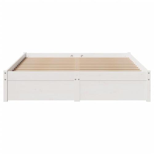 Sengeramme uden madras 160x200 cm massivt fyrretræ hvid