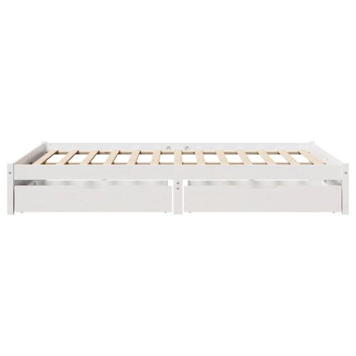Sengeramme uden madras 160x200 cm massivt fyrretræ hvid
