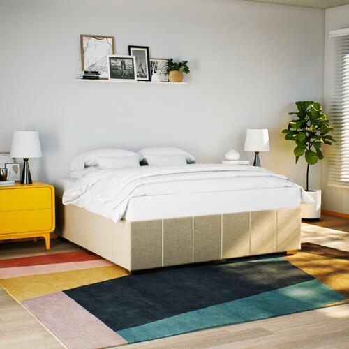 Sengeramme uden madras 200x200 cm stof cremefarvet