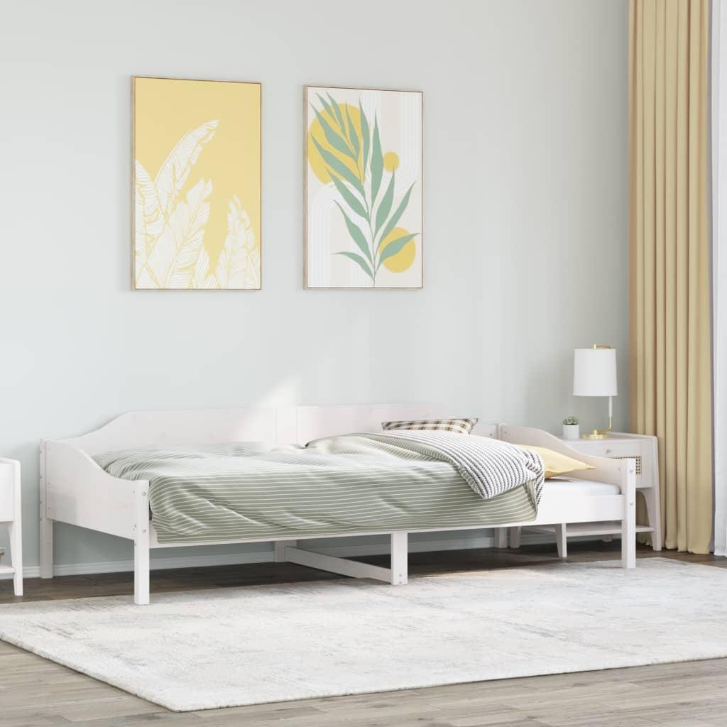 Sengeramme Uden Madras Massivt Fyrretræ - Hvid / 80 x 200 cm