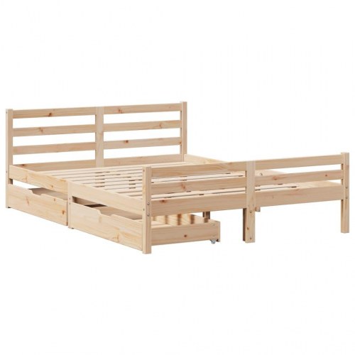 Sengeramme uden madras 150x200 cm massivt fyrretræ