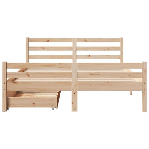 Sengeramme uden madras 150x200 cm massivt fyrretræ