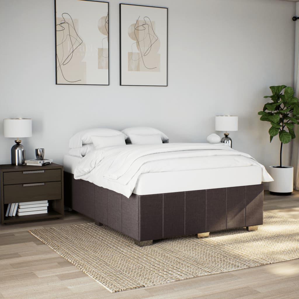 Sengeramme Uden Madras 140x190 Cm Stof Mørkebrun