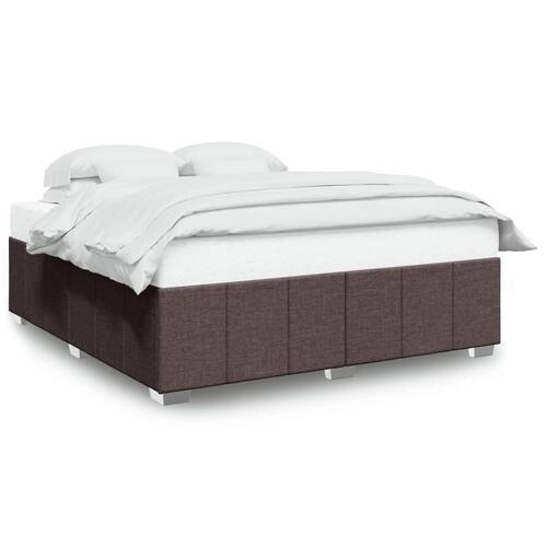 Sengeramme uden madras 200x200 cm stof mørkebrun