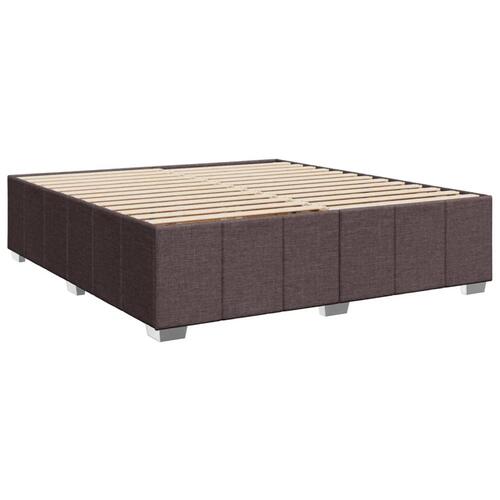 Sengeramme uden madras 200x200 cm stof mørkebrun