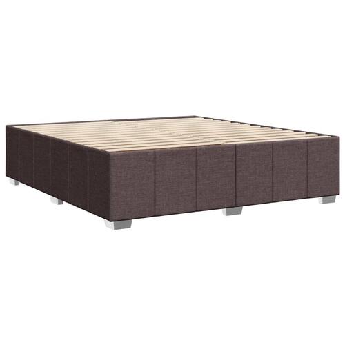 Sengeramme uden madras 200x200 cm stof mørkebrun