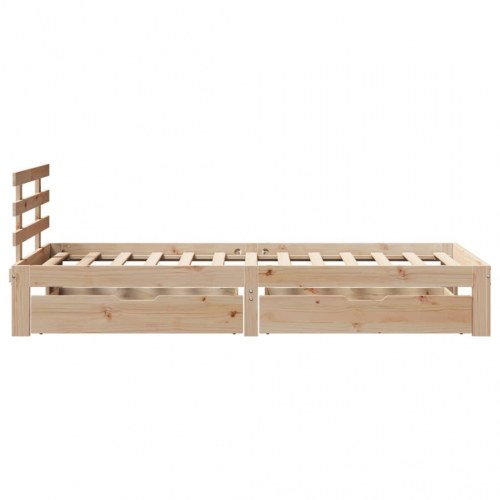 Sengeramme med skuffer 100x200 cm - massivt fyrretræ