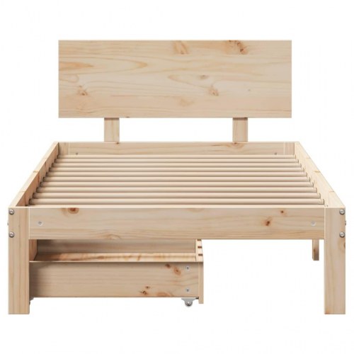 Sengeramme med skuffer 100x200 cm massivt fyrretræ