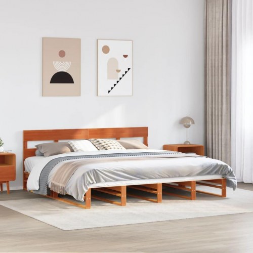 Sengeramme 180 x 200 cm i massivt fyrretræ - gyldenbrun
