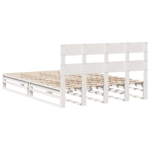Sengeramme uden madras 135 x 190 cm massivt fyrretræ - hvid