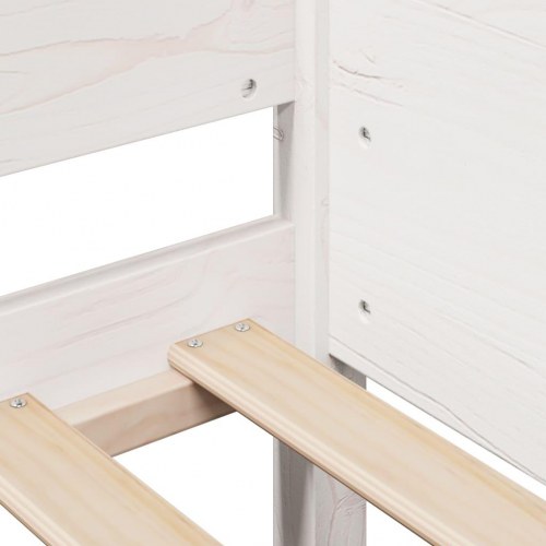 Sengeramme 90 x 190 cm i massivt fyrretræ - hvid