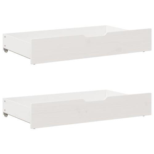 Sengeskuffer 2 stk. 90x55x16 cm massivt fyrretræ hvid