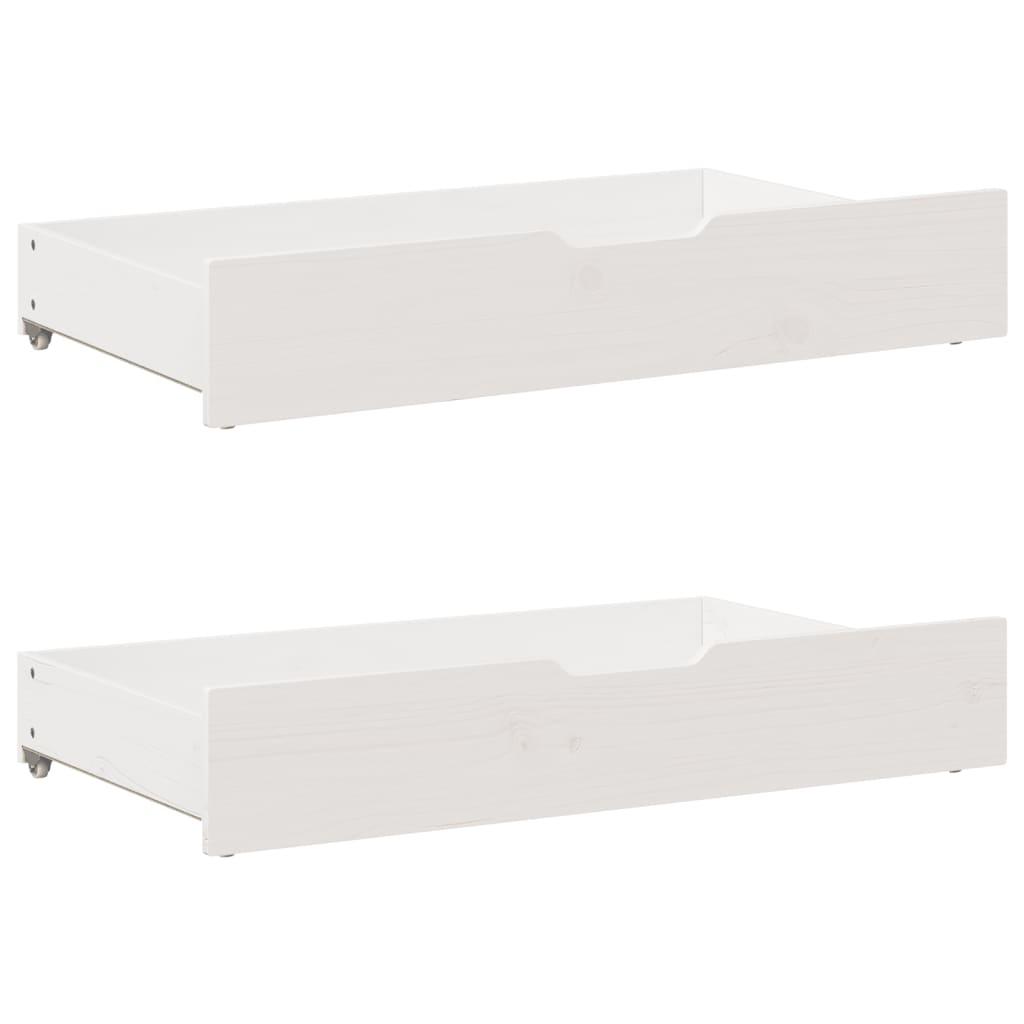 Sengeskuffer 2 stk. 90x55x16 cm massivt fyrretræ hvid