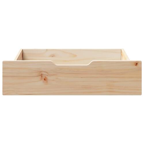Sengeskuffer med hjul 2 stk. 75x55x17 cm massivt fyrretræ