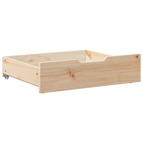 Sengeskuffer med hjul 2 stk. 75x55x17 cm massivt fyrretræ