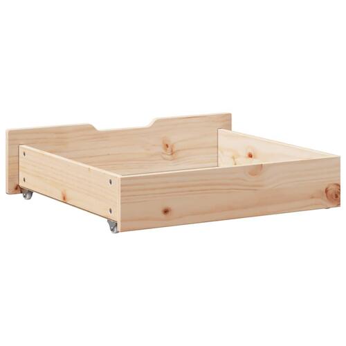 Sengeskuffer med hjul 2 stk. 75x55x17 cm massivt fyrretræ
