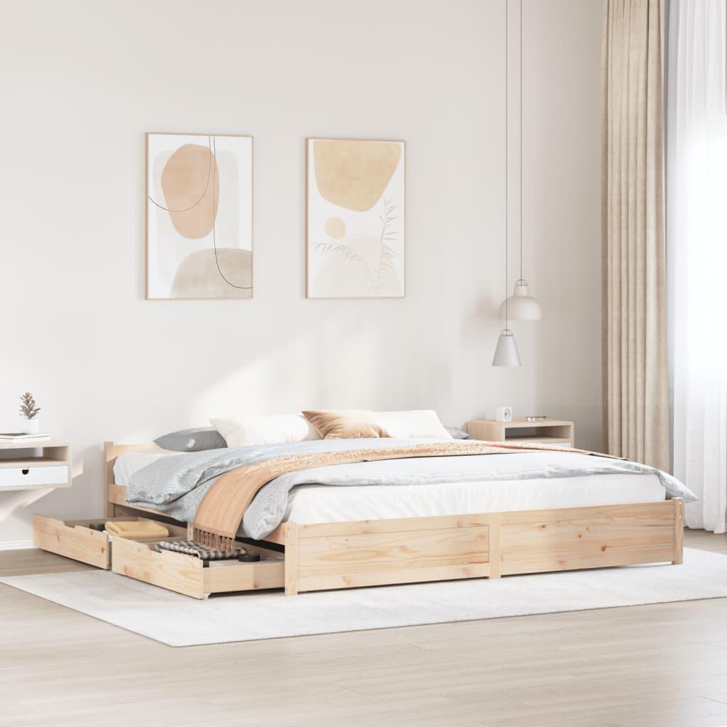 Sengeramme uden madras 160x200 cm massivt fyrretræ