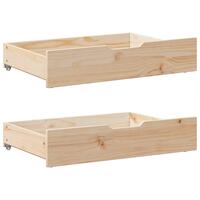 Sengeskuffer med hjul 2 stk. 85x55x16 cm massivt fyrretræ