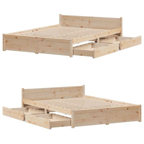 Sengeramme uden madras 150x200 cm massivt fyrretræ