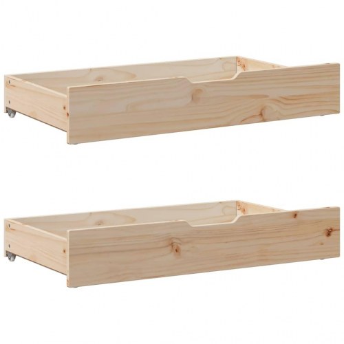 Sengeramme med skuffer 135x190 cm - massivt fyrretræ, hvid