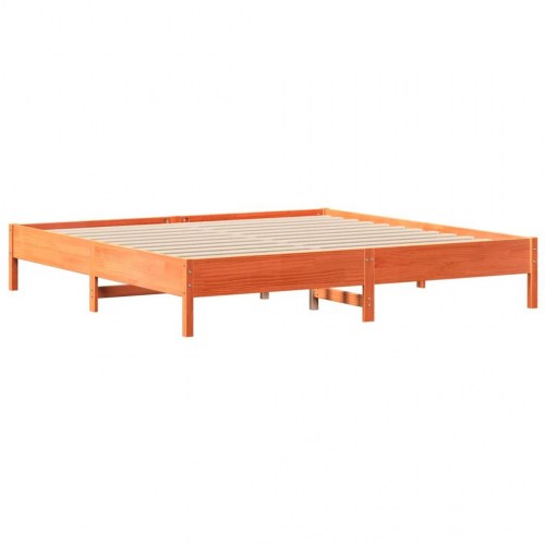 Sengeramme 180 x 200 cm med 2 skuffer i massivt fyrretræ - gyldenbrun