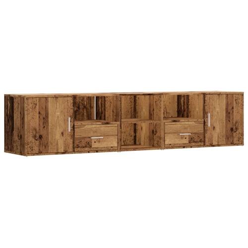 Hjørneskab 200x40x45 cm konstrueret træ gammelt trælook