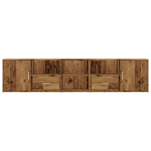 Hjørneskab 200x40x45 cm konstrueret træ gammelt trælook