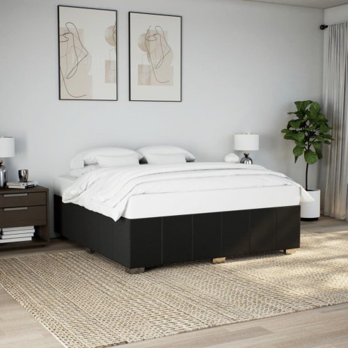 Sengeramme 200 x 200 cm i stof - sort