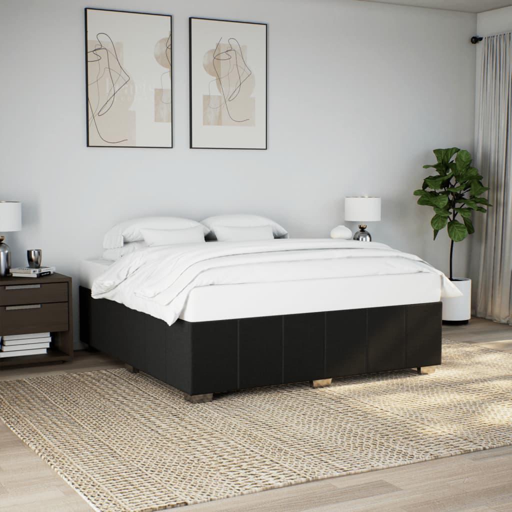 Sengeramme Uden Madras Stof - Sort / 200 x 200 cm