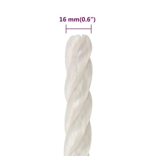 Arbejdsreb 16 mm 25 m polypropylen hvid