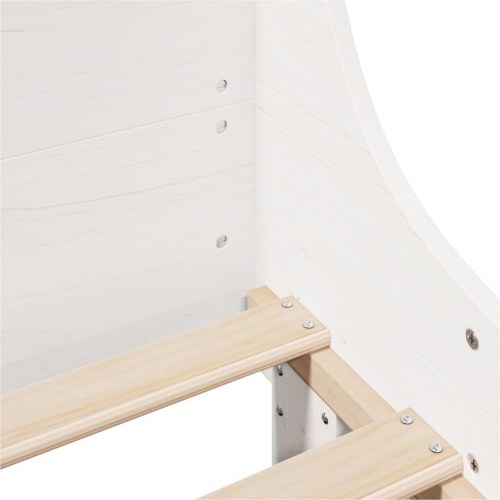 Sengeramme 140 x 190 cm i massivt fyrretræ - hvid