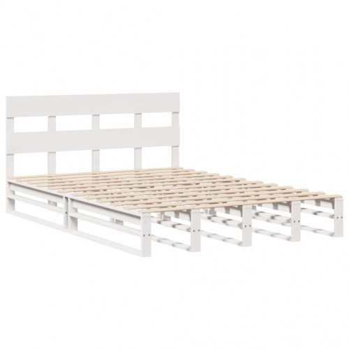 Sengeramme 120 x 200 cm i massivt fyrretræ - hvid