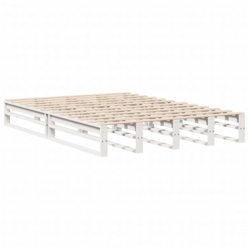 Sengeramme 120 x 200 cm i massivt fyrretræ - hvid