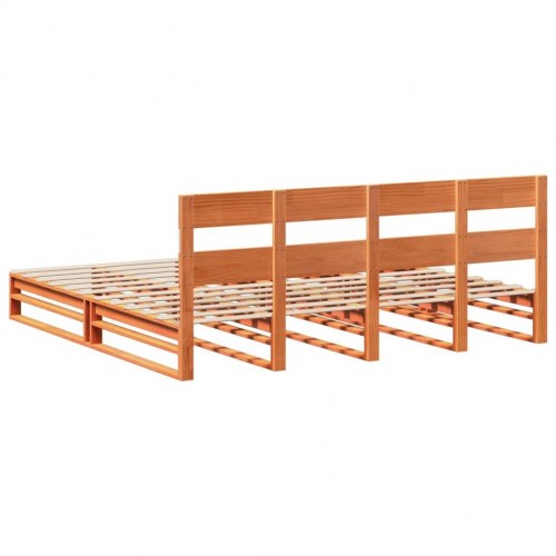 Sengeramme uden madras 200 x 200 cm i massivt fyrretræ - gyldenbrun