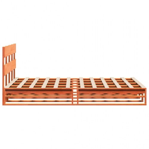 Sengeramme 140 x 190 cm i massivt fyrretræ - gyldenbrun
